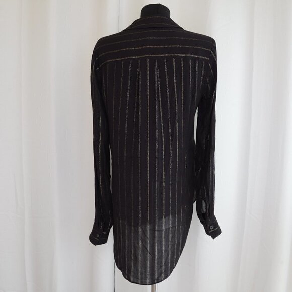 All Saints Keri Stripe Shirt Tunic Sz S - Picture 3 of 8